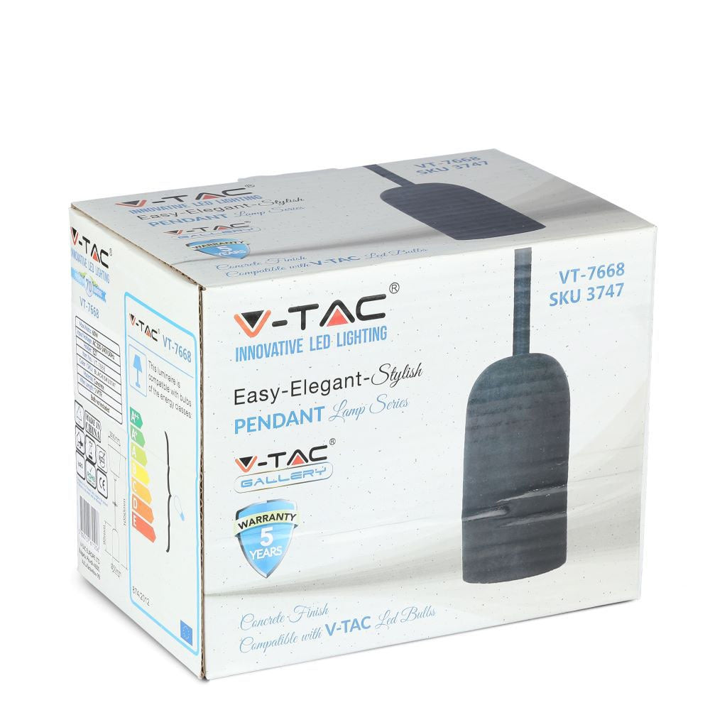 Lampa Wisząca / Trzonek:E27 / Gips / Czarny