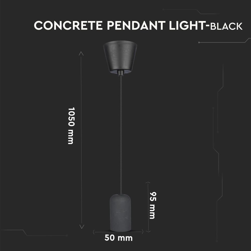 Lampa Wisząca / Trzonek:E27 / Gips / Czarny