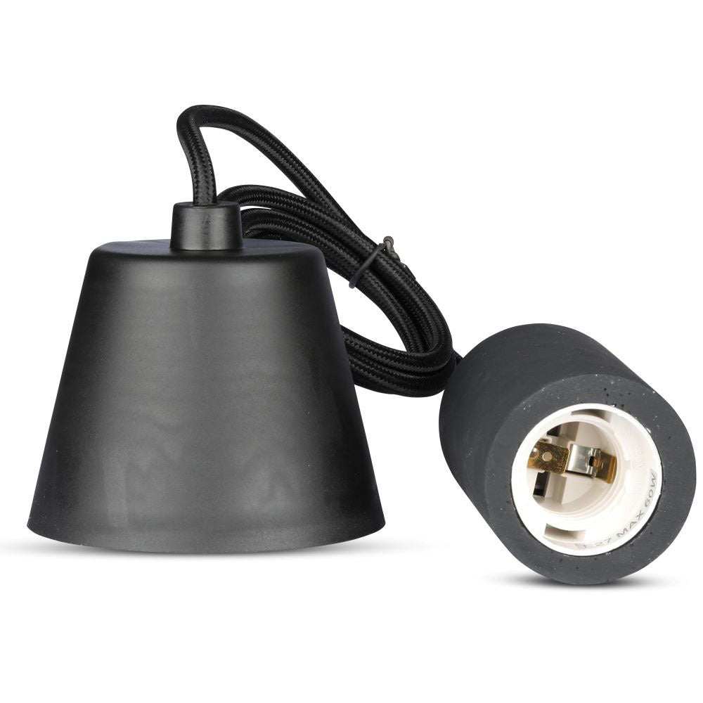 Lampa Wisząca / Trzonek:E27 / Gips / Czarny