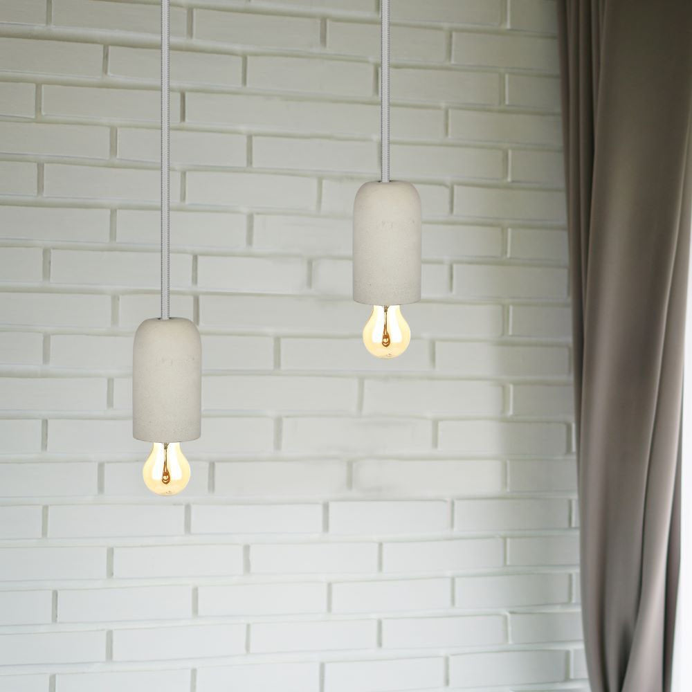 Lampa Wisząca / Trzonek:E27 / Gips / Szary