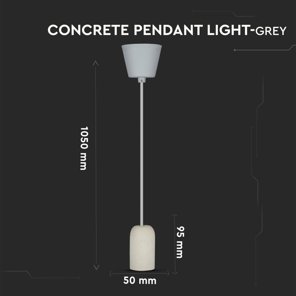 Lampa Wisząca / Trzonek:E27 / Gips / Szary