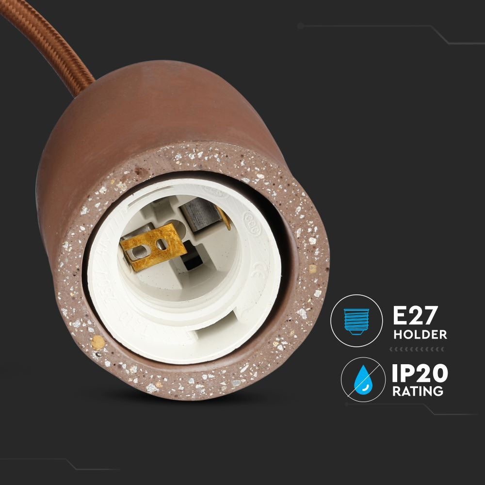 Lampa Wisząca / Trzonek:E27 / Gips / Brązowy