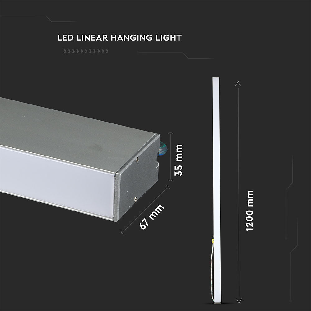 40W Lampa Liniowa LED / Chip SAMSUNG / Barwa:4000K / Obudowa: Srebrna