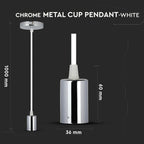 Lampa wisząca / oprawka chrom + przewód Biały