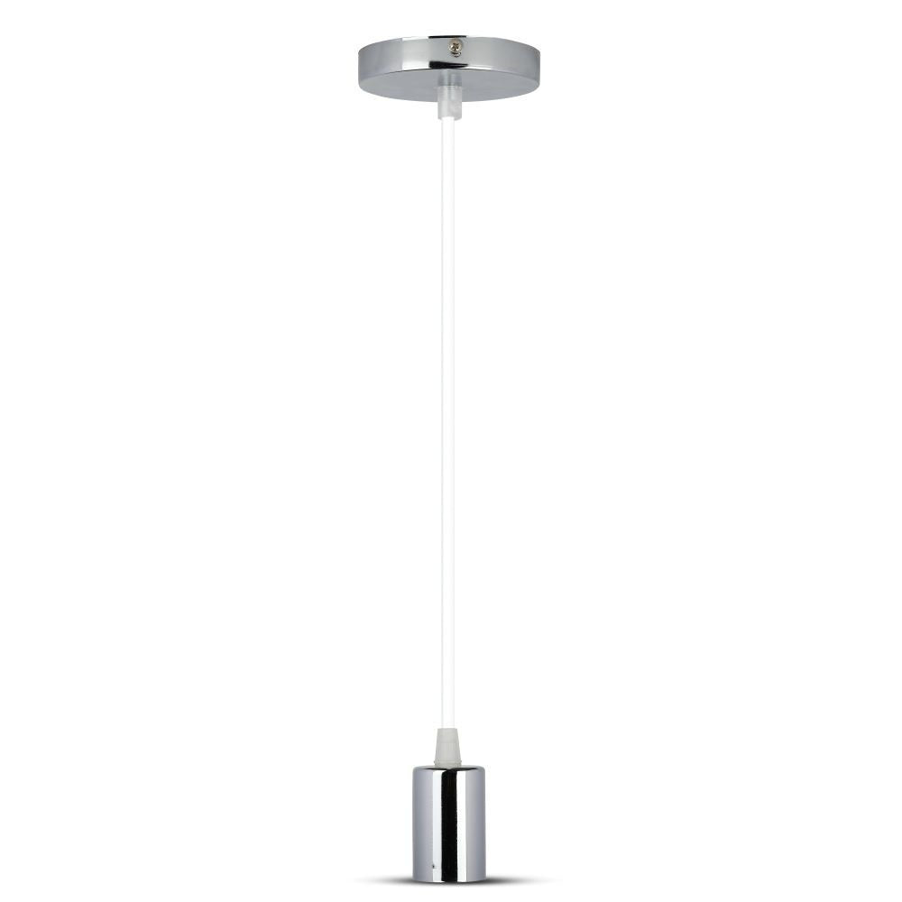 Lampa wisząca / oprawka chrom + przewód Biały