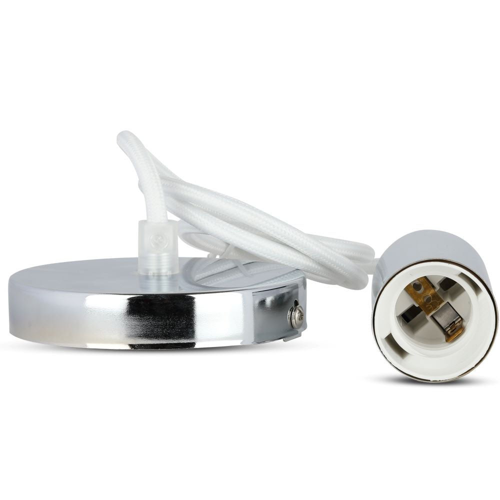 Lampa wisząca / oprawka chrom + przewód Biały