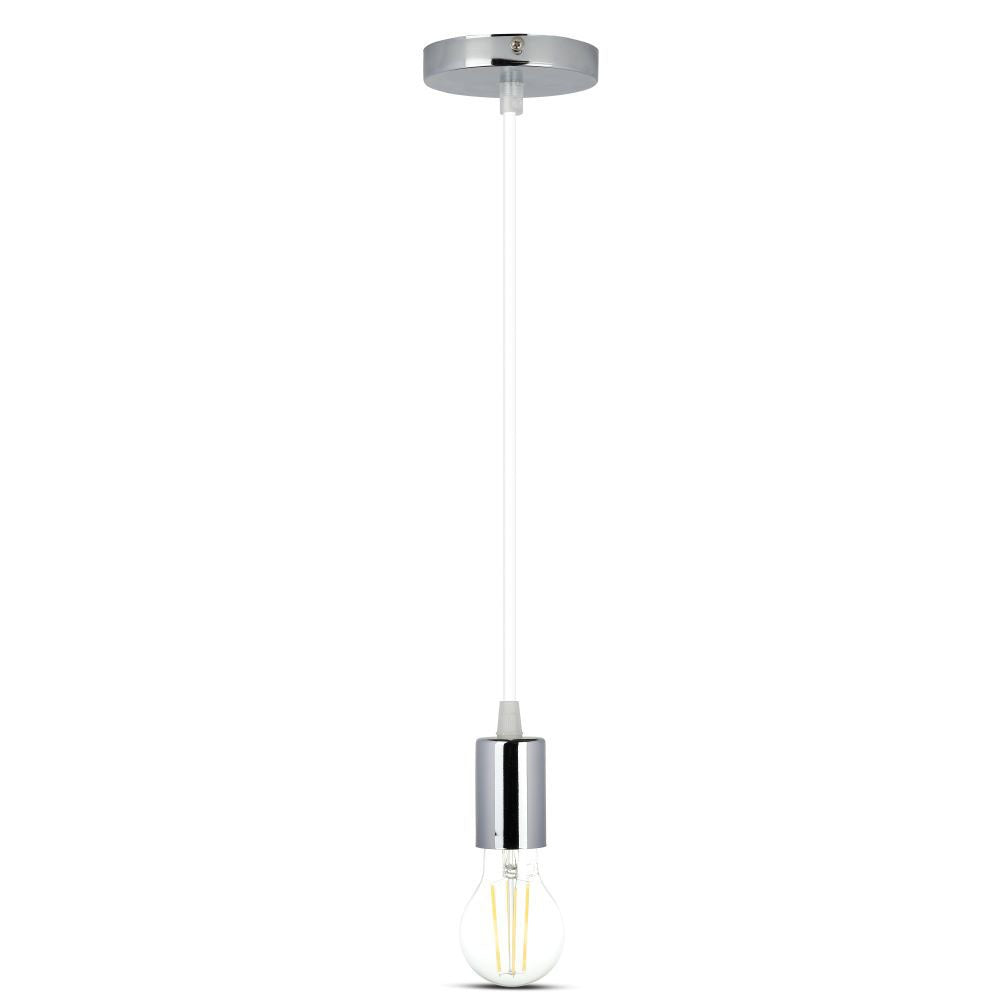Lampa wisząca / oprawka chrom + przewód Biały