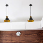 Lampa wisząca / Klosz: Aluminium / Drewno + Czarny