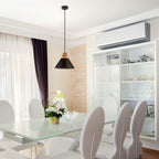 Lampa wisząca / Klosz: Aluminium / Drewno + Czarny