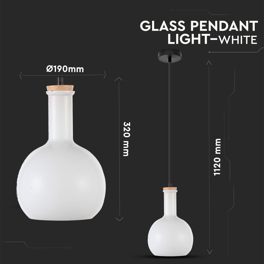 Lampa wisząca / Klosz: Szklany/ Biały