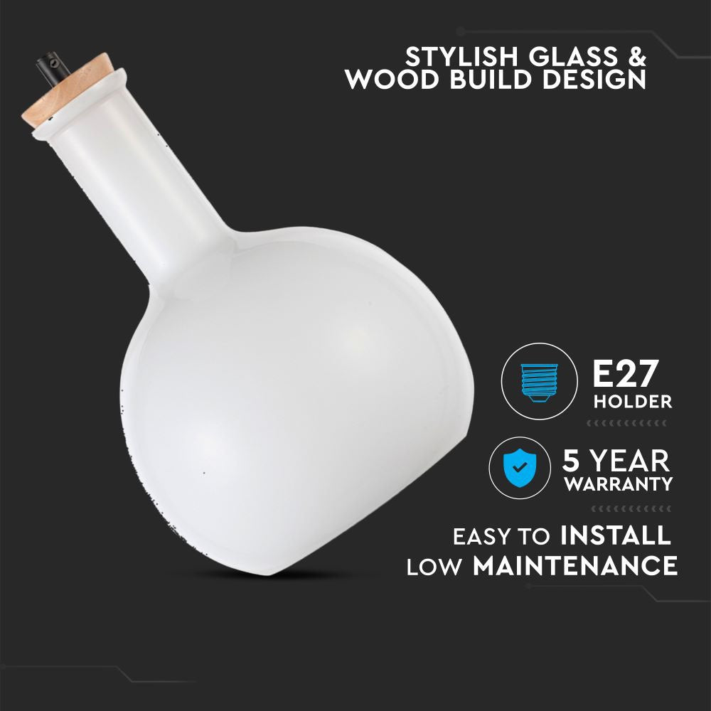 Lampa wisząca / Klosz: Szklany/ Biały
