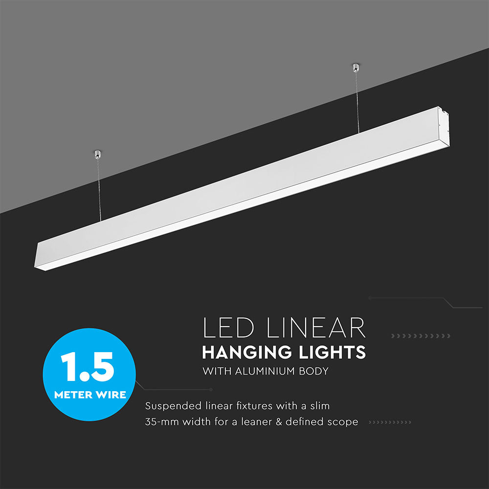 40W Lampa Liniowa LED / Chip SAMSUNG / Barwa:6400K / Obudowa: Biała