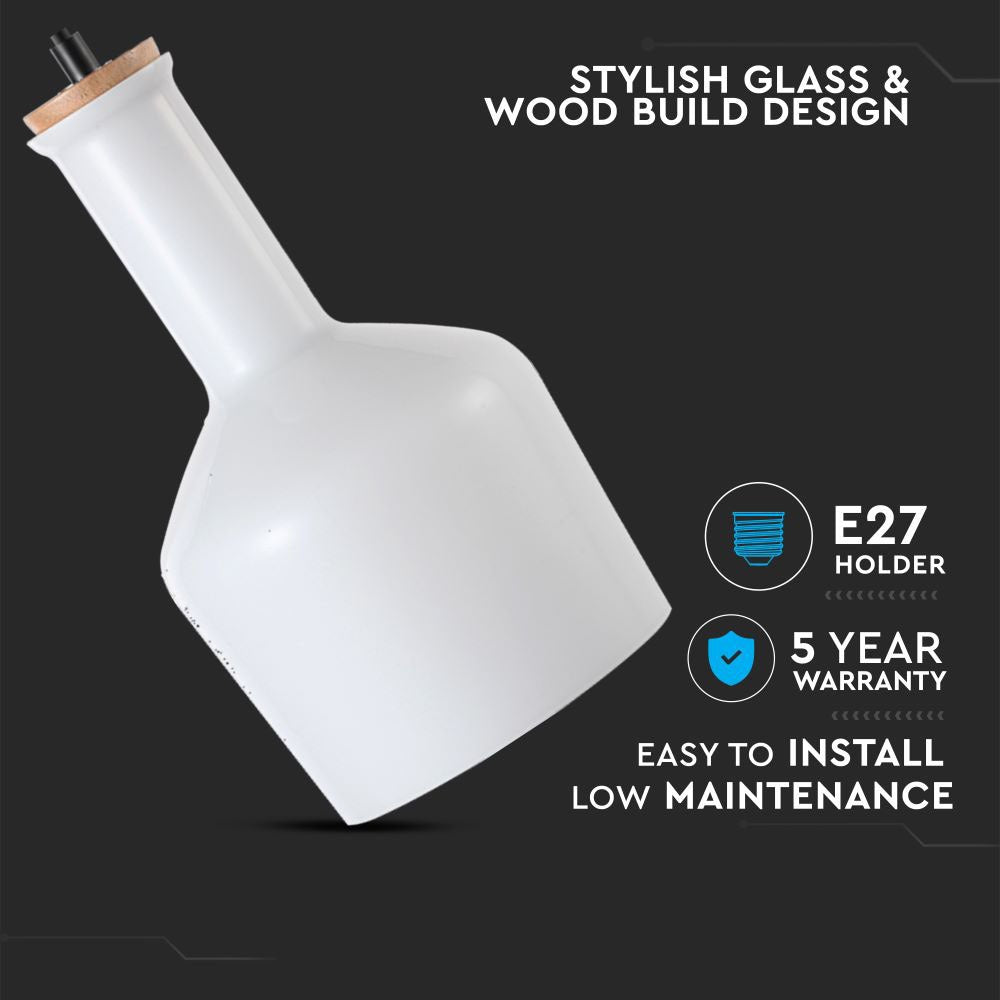 Lampa wisząca / Klosz: Szklany/ Biały