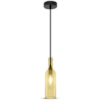 Lampa wisząca butelka / Klosz: Szklany / Bursztyn
