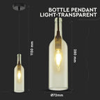 Lampa wisząca butelka / Klosz: Szklany / Transparentny
