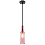Lampa wisząca butelka / Klosz: Szklany / Jasny Róż