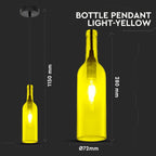 Lampa wisząca butelka / Klosz: Szklany / Żółty