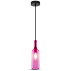 Lampa wisząca butelka / Klosz: Szklany / Róż