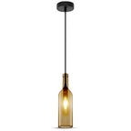 Lampa wisząca butelka / Klosz: Szklany / Brązowy