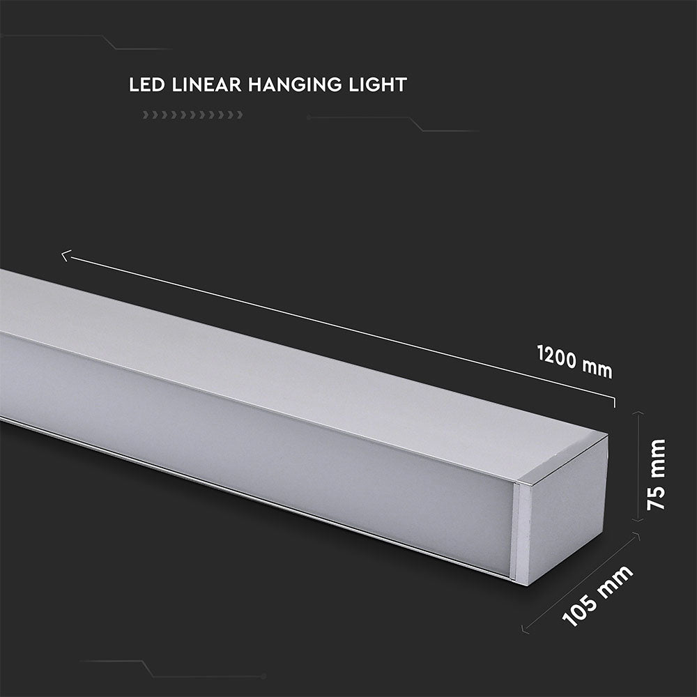 60W Lampa Liniowa LED / Chip SAMSUNG / Barwa:4000K / Obudowa: Srebrna