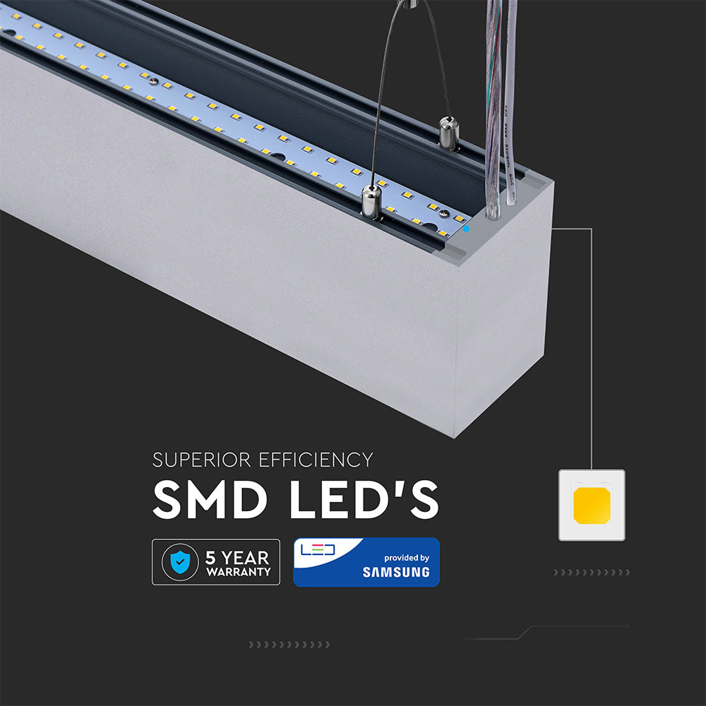 60W Lampa Liniowa LED / Chip SAMSUNG / Barwa:4000K / Obudowa: Srebrna
