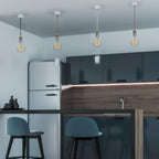 Lampa wisząca / oprawka chrom + przewód Czarny