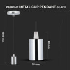 Lampa wisząca / oprawka chrom + przewód Czarny
