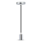 Lampa wisząca / oprawka chrom + przewód Czarny