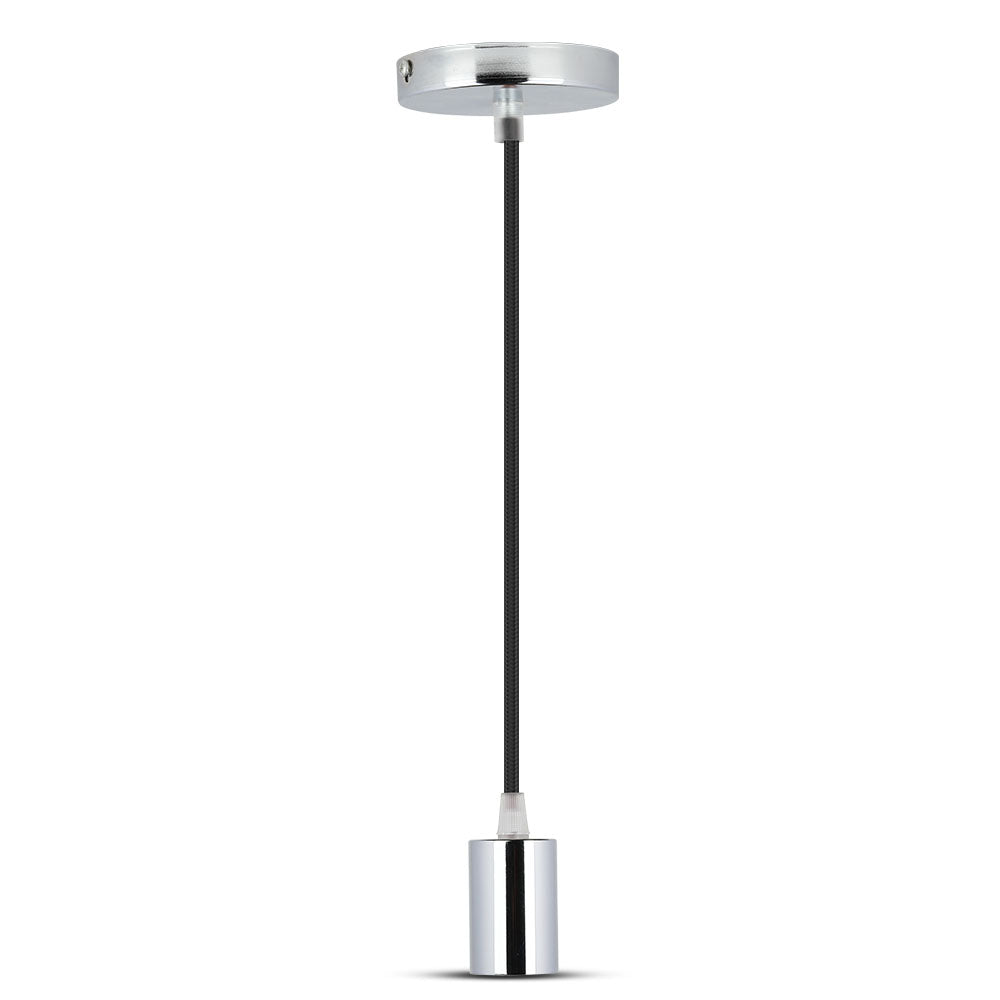 Lampa wisząca / oprawka chrom + przewód Czarny