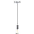 Lampa wisząca / oprawka chrom + przewód Czarny