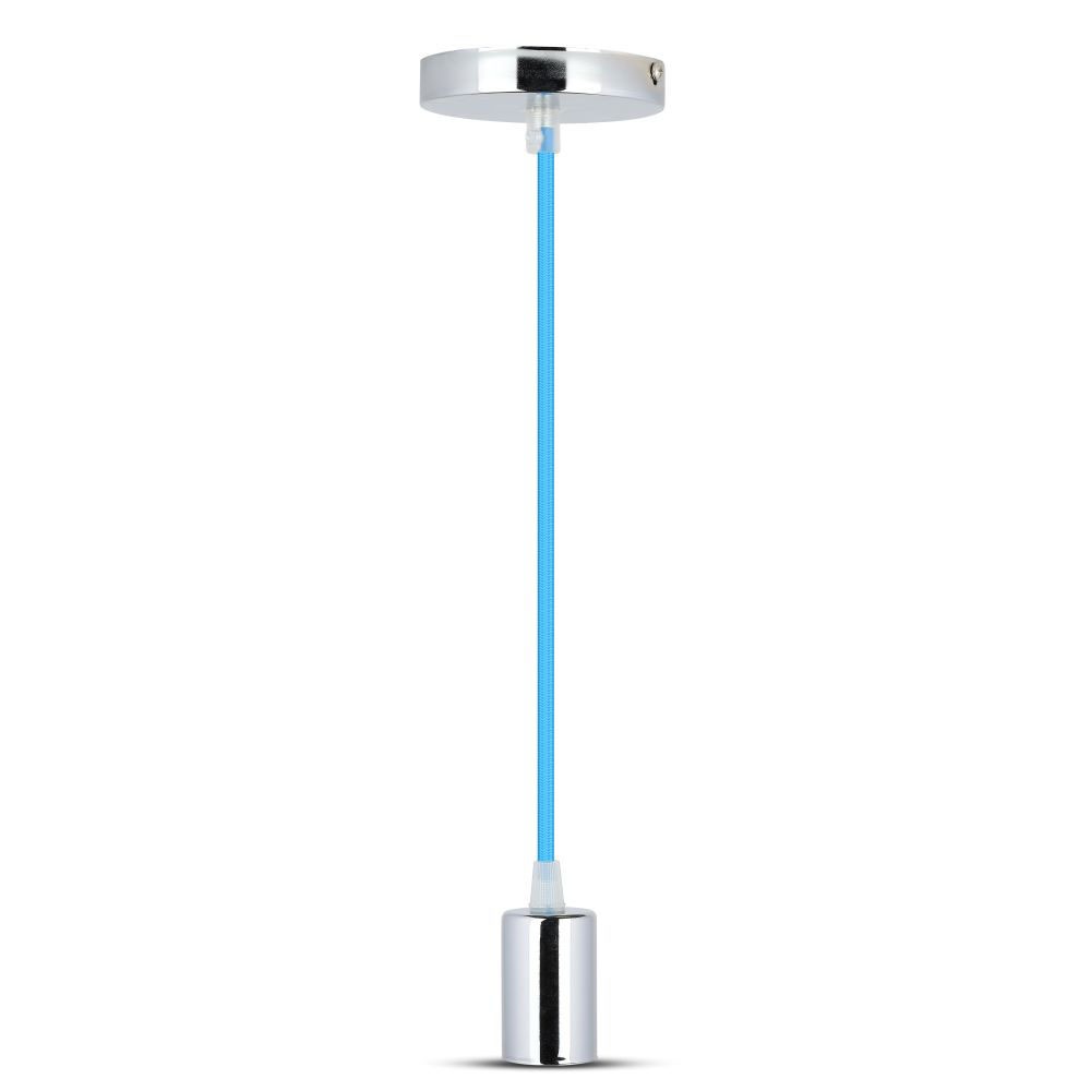 Lampa wisząca / oprawka chrom + przewód Niebieski