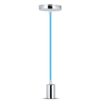Lampa wisząca / oprawka chrom + przewód Niebieski