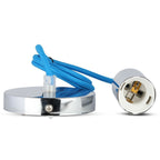 Lampa wisząca / oprawka chrom + przewód Niebieski