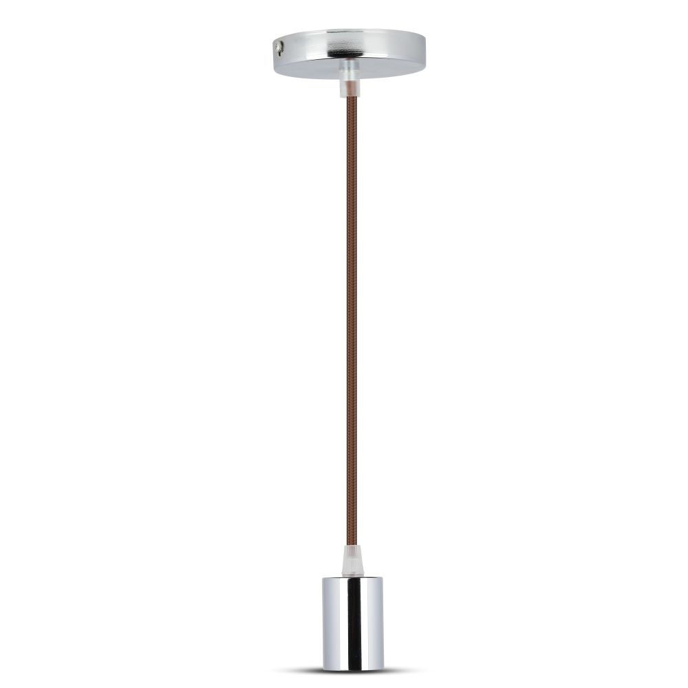 Lampa wisząca / oprawka chrom + przewód Brązowy