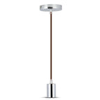 Lampa wisząca / oprawka chrom + przewód Brązowy