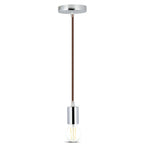 Lampa wisząca / oprawka chrom + przewód Brązowy
