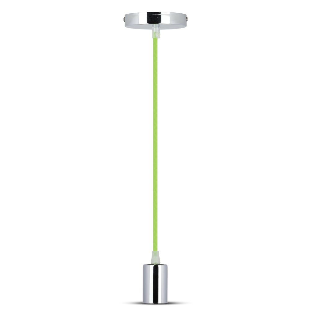Lampa wisząca / oprawka chrom + przewód Zielony