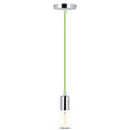 Lampa wisząca / oprawka chrom + przewód Zielony