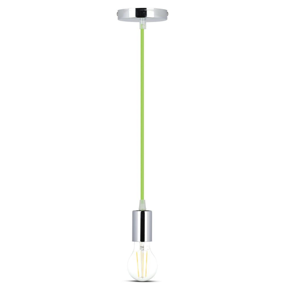 Lampa wisząca / oprawka chrom + przewód Zielony
