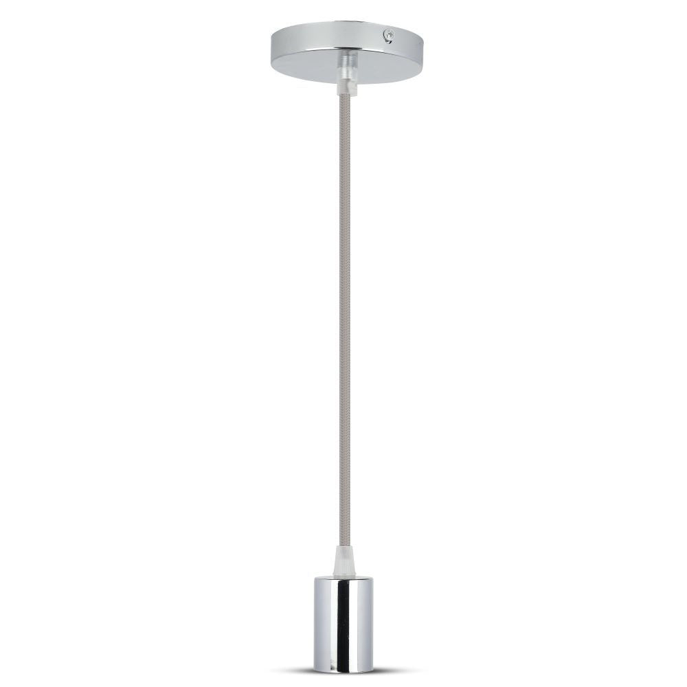 Lampa wisząca / oprawka chrom + przewód Szary