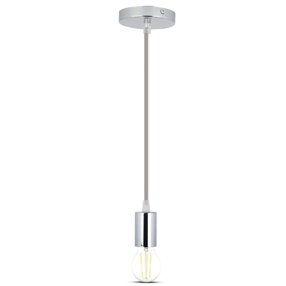 Lampa wisząca / oprawka chrom + przewód Szary