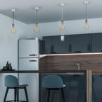 Lampa wisząca / oprawka chrom + przewód Jasny niebieski
