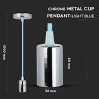 Lampa wisząca / oprawka chrom + przewód Jasny niebieski
