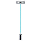 Lampa wisząca / oprawka chrom + przewód Jasny niebieski