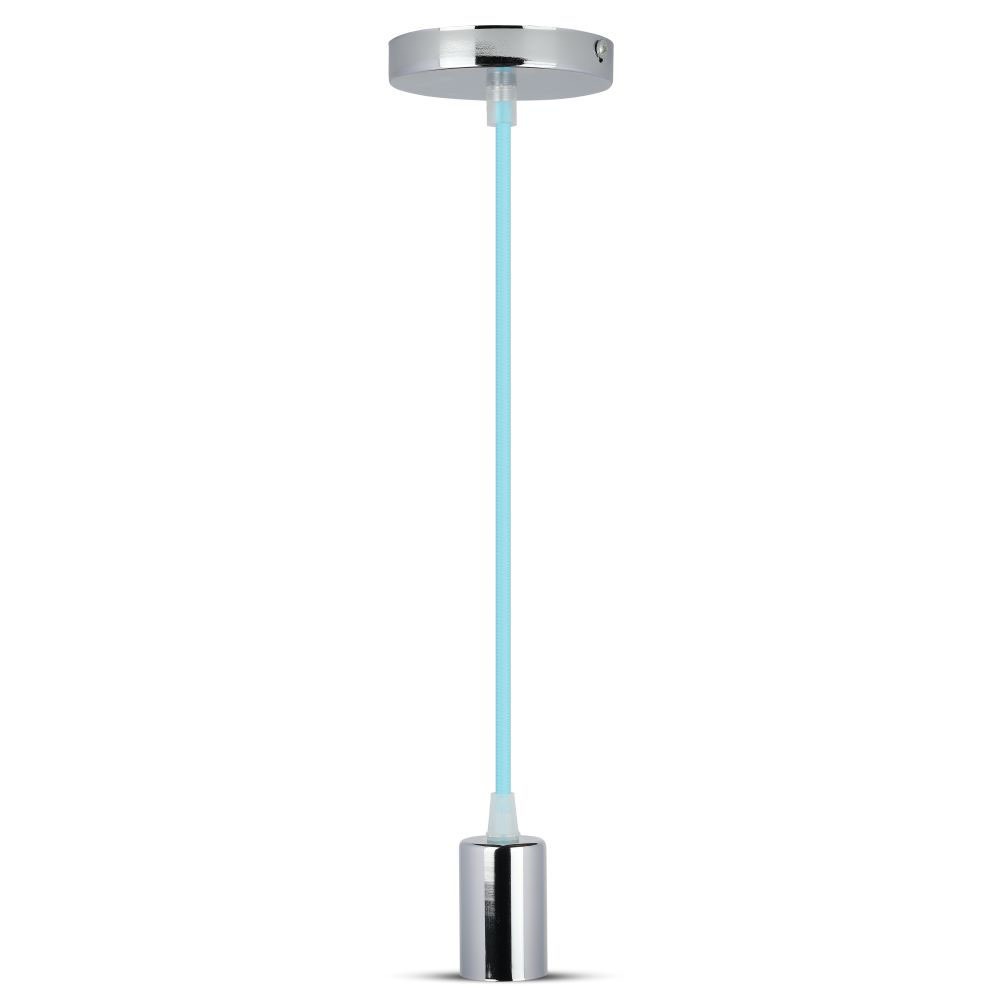 Lampa wisząca / oprawka chrom + przewód Jasny niebieski