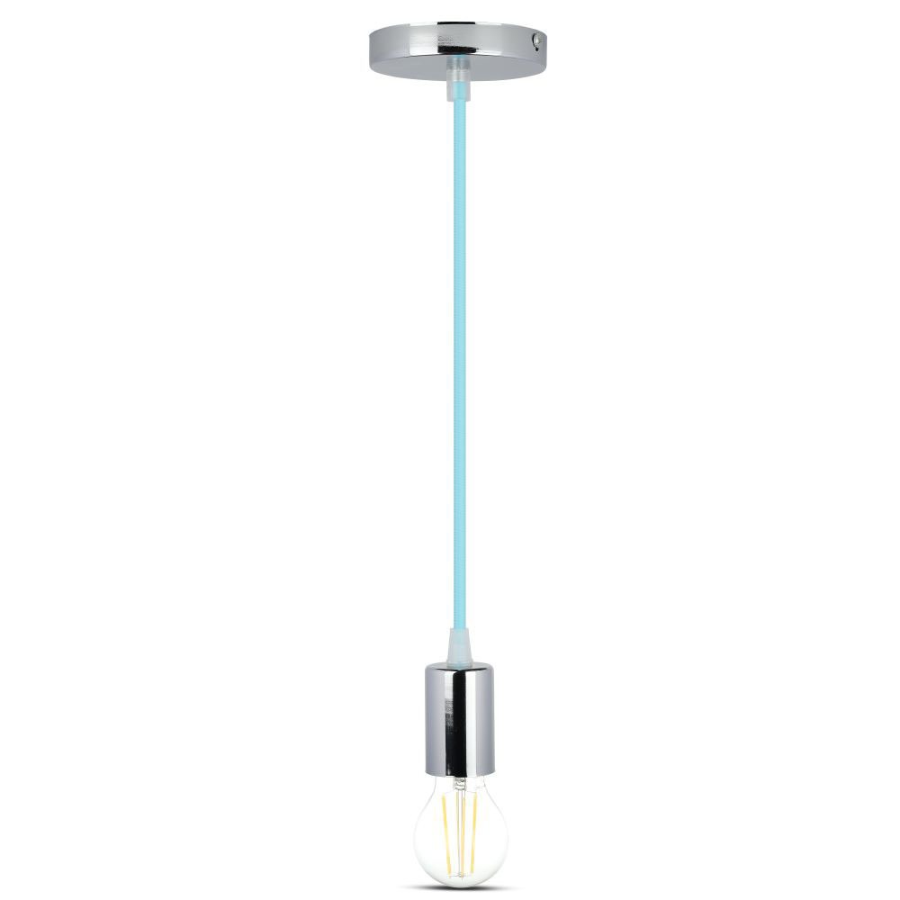 Lampa wisząca / oprawka chrom + przewód Jasny niebieski