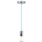 Lampa wisząca / oprawka chrom + przewód Jasny niebieski