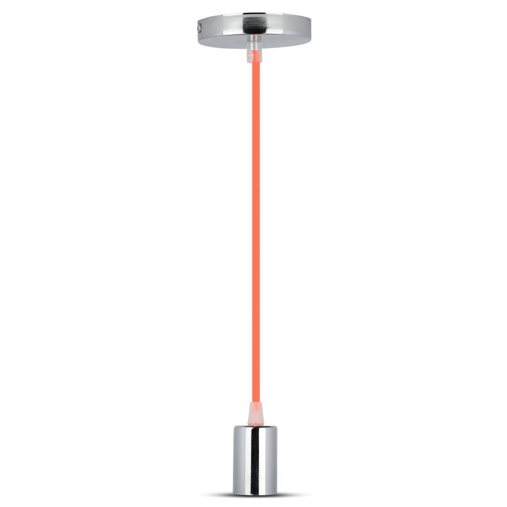 Lampa wisząca / oprawka chrom + przewód Pomarańczowy