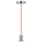 Lampa wisząca / oprawka chrom + przewód Pomarańczowy