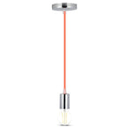 Lampa wisząca / oprawka chrom + przewód Pomarańczowy